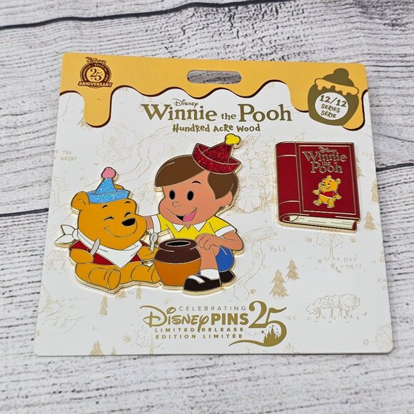 NEW! WINNIE THE POOH CHRISTOPHER ROBIN HUNDRED ACRE WOOD DECEMBER PIN OF MONTH 1 - Picture 2 of 3
